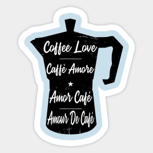 Coffee Love Distressed Sticker